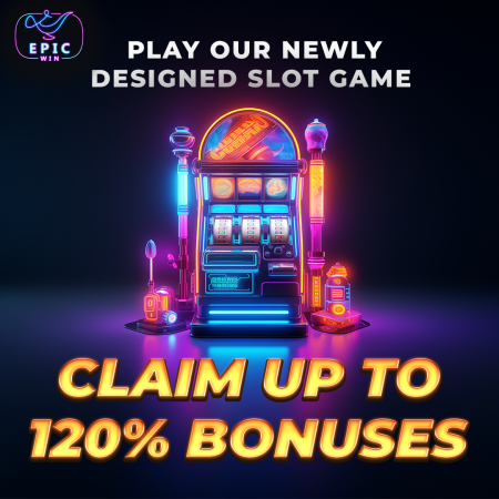 Play our own designed slot game Malaysia at EpicWin888 and claim up to 120% bonuses today